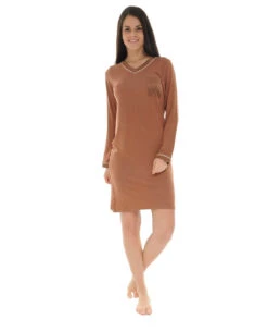 CHEMISE DE NUIT MARRON JAYNE