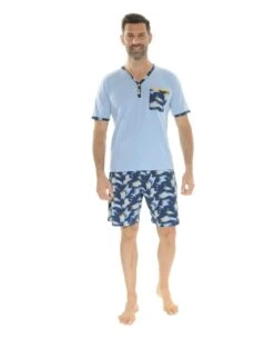 PYJAMA COURT BLEU NIL
