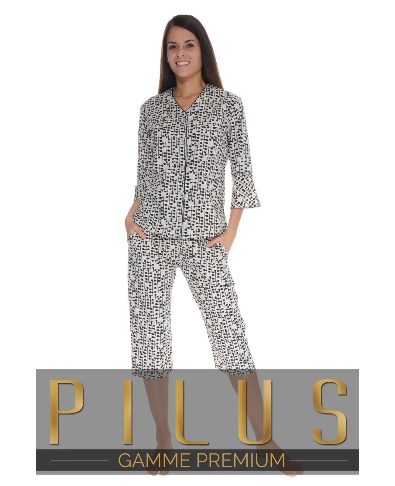 PYJAMA BOUTONNE BLANC ODALIE