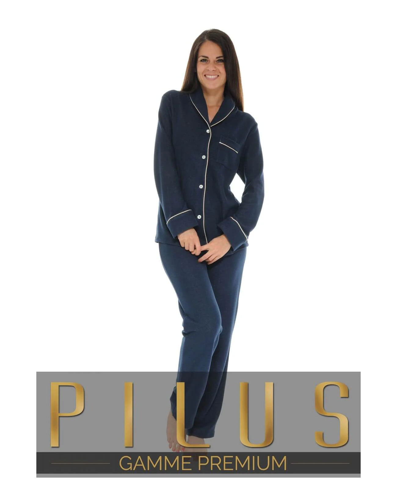 PYJAMA BOUTONNE BLEU TADEA